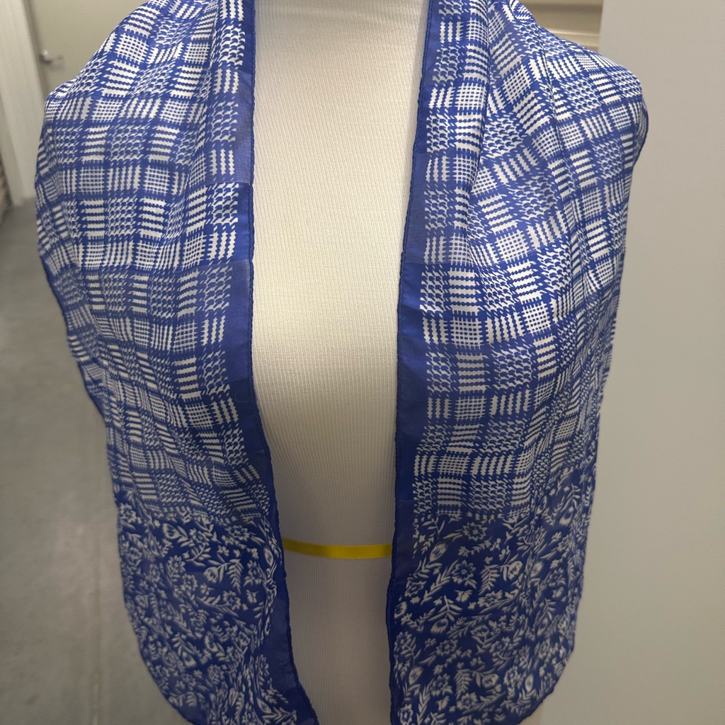 Vintage Blue Silk Scarf Vintage Blue Silk Scarf